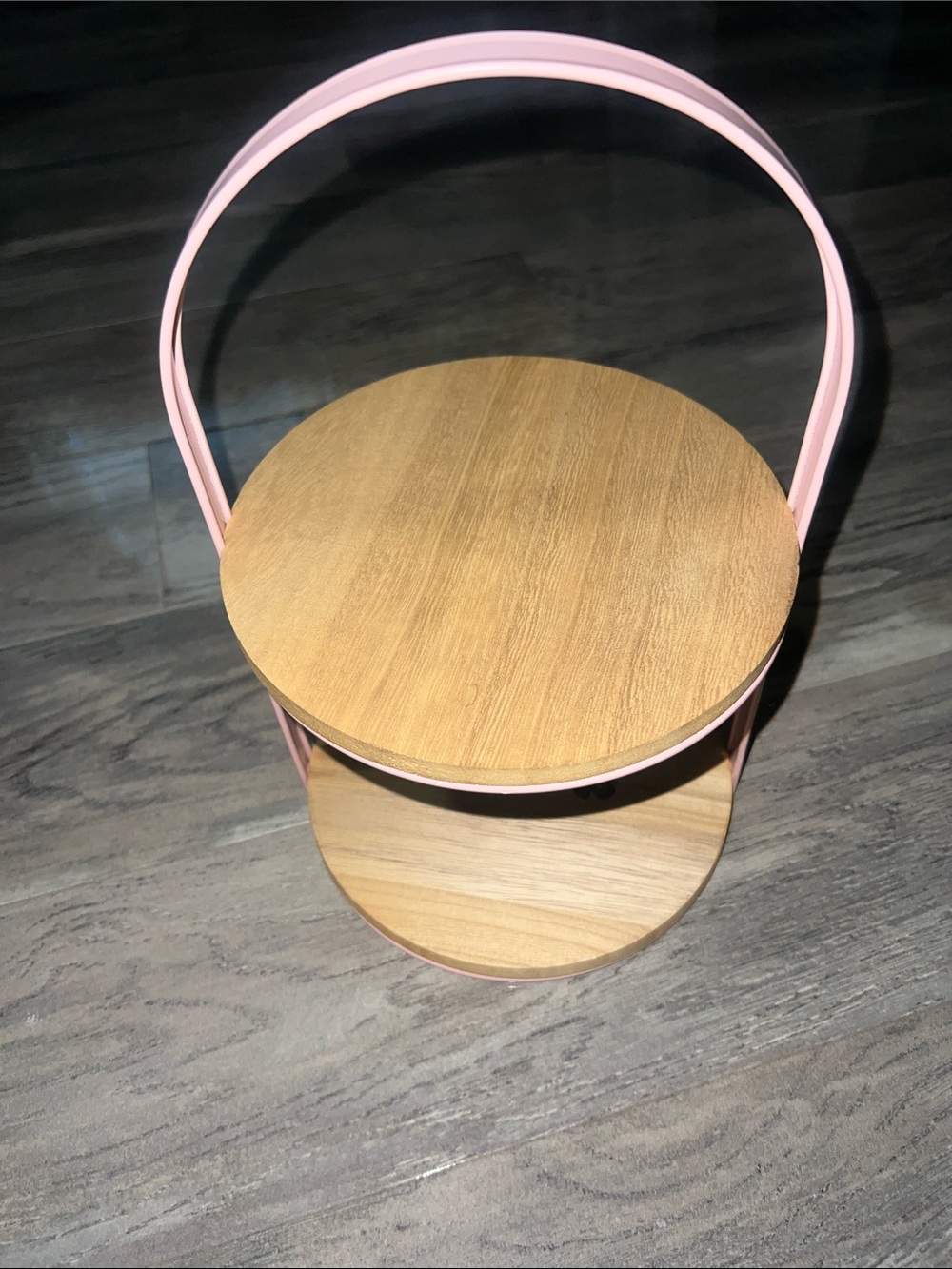 Dolly Parton - Pink and Wood Two-Tier Accent Display Stand - Home Accents